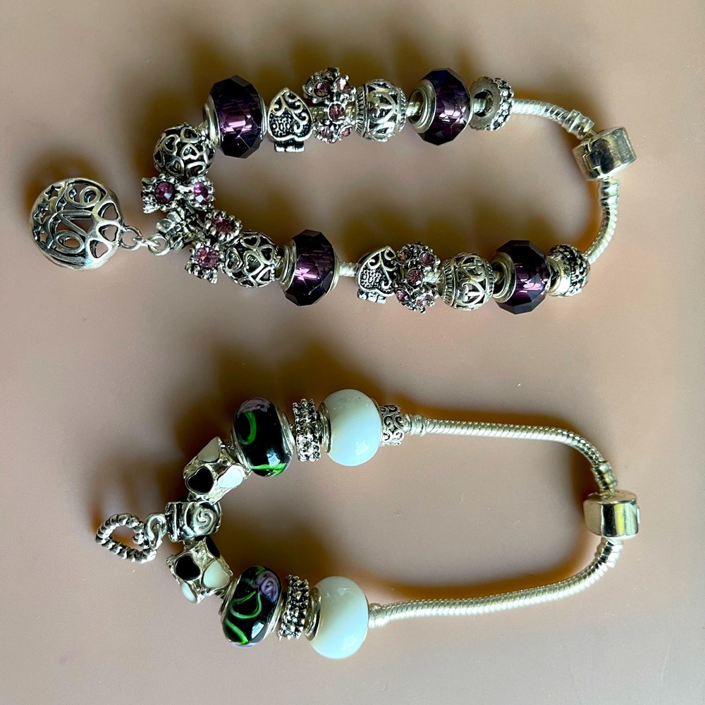 Emerald bracelet/ Luck charm bracelets one size fits snugly.